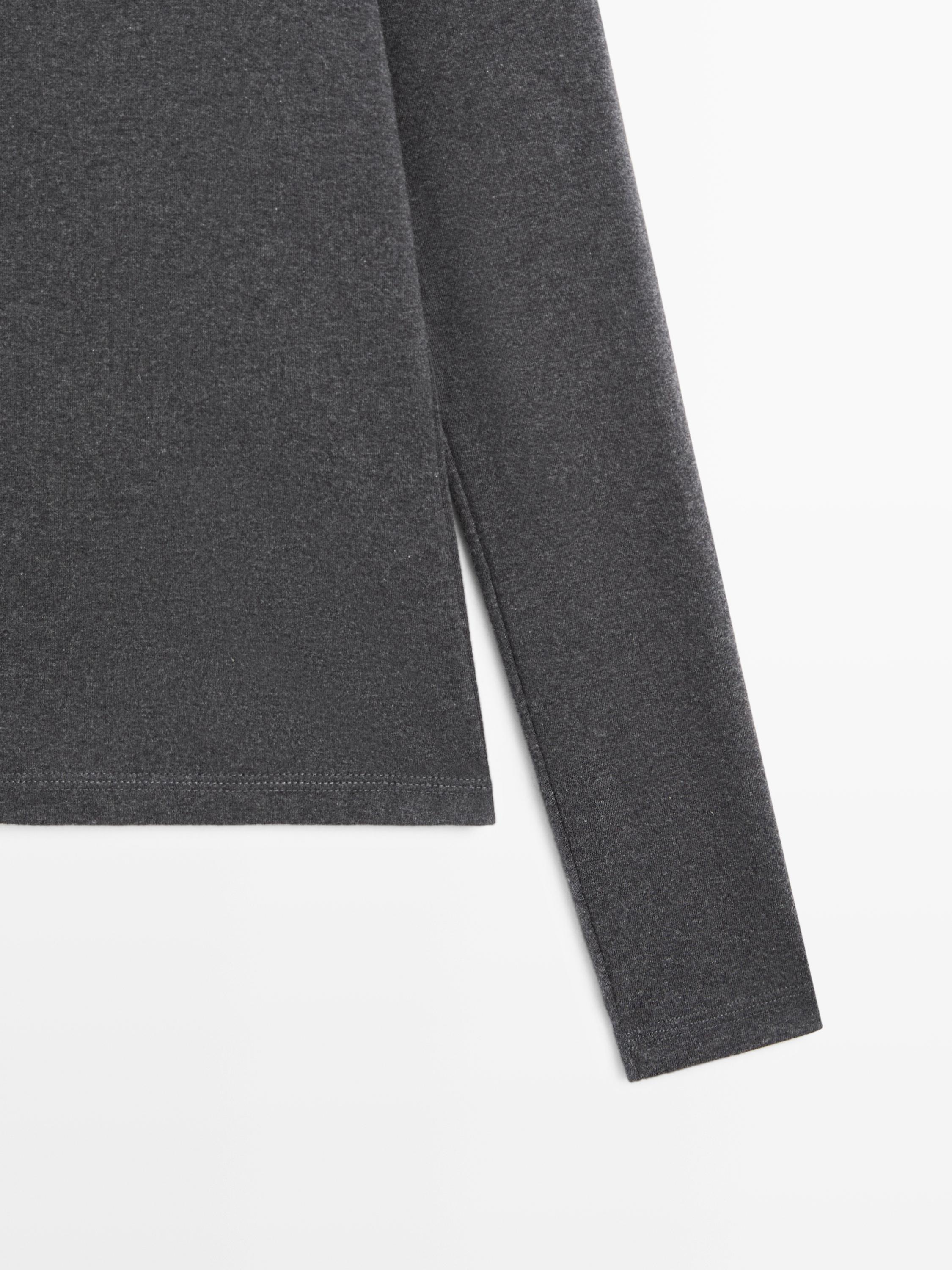 Ribbed long sleeve melange T-shirt